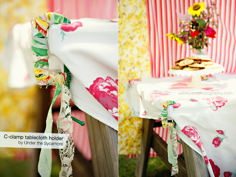 diy {Cclamp tablecloth holders} »